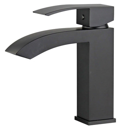 Bellaterra Home Cordoba 7" Single-Hole and Single Handle New Black Bathroom Faucet With Overflow Drain