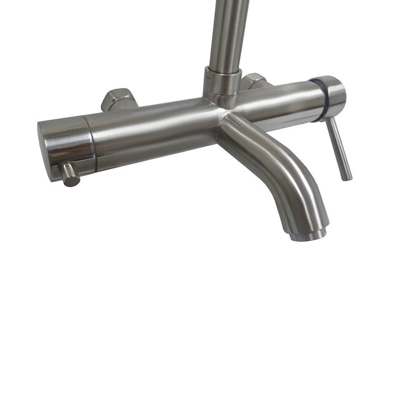 Bellaterra Home Cortana 44" Wall-Mount Rainfall Shower Brushed Nickel Bathtub Faucet