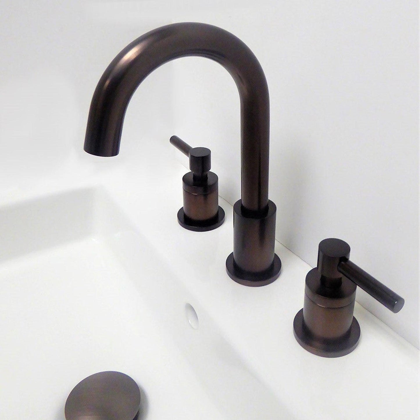 Bellaterra Home Faenza 10" Double-Handle Widespread Oil Rubbed Bronze Bathroom Faucet With Overflow Drain Assembly