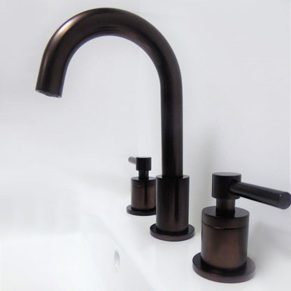 Bellaterra Home Faenza 10" Double-Handle Widespread Oil Rubbed Bronze Bathroom Faucet With Overflow Drain Assembly