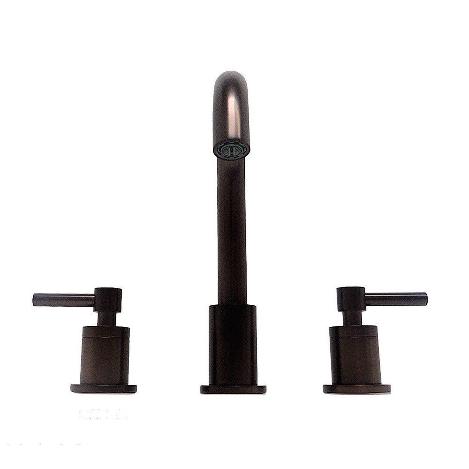 Bellaterra Home Faenza 10" Double-Handle Widespread Oil Rubbed Bronze Bathroom Faucet With Overflow Drain Assembly