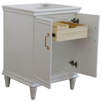 Bellaterra Home Forli 24" 2-Door 1-Drawer White Freestanding Vanity Base