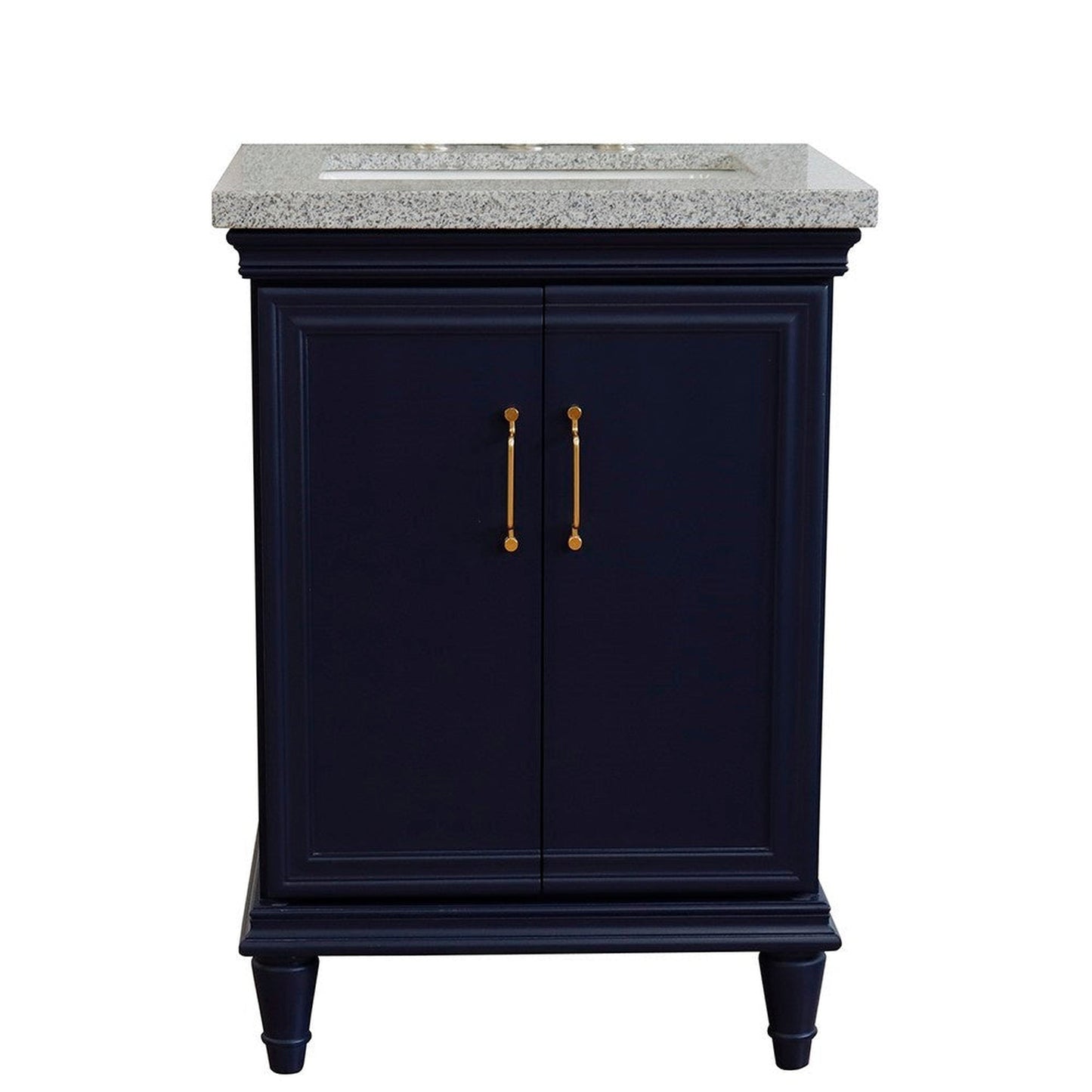 Bellaterra Home Forli 25" 2-Door 1-Drawer Blue Freestanding Vanity Set With Ceramic Undermount Rectangular Sink And Gray Granite Top