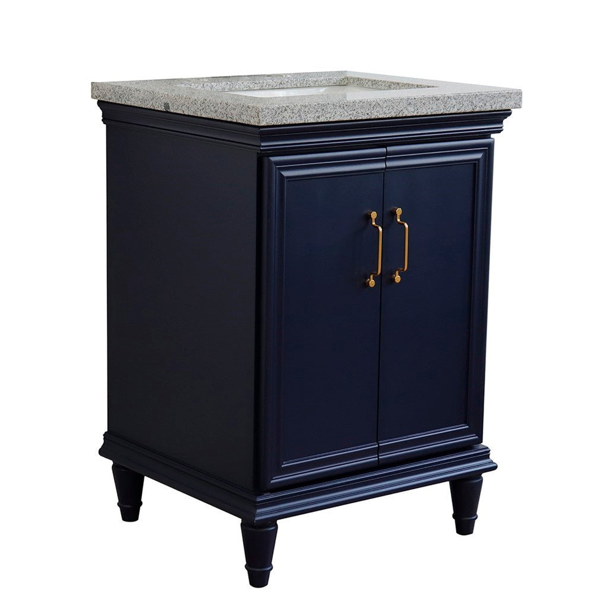 Bellaterra Home Forli 25" 2-Door 1-Drawer Blue Freestanding Vanity Set With Ceramic Undermount Rectangular Sink And Gray Granite Top