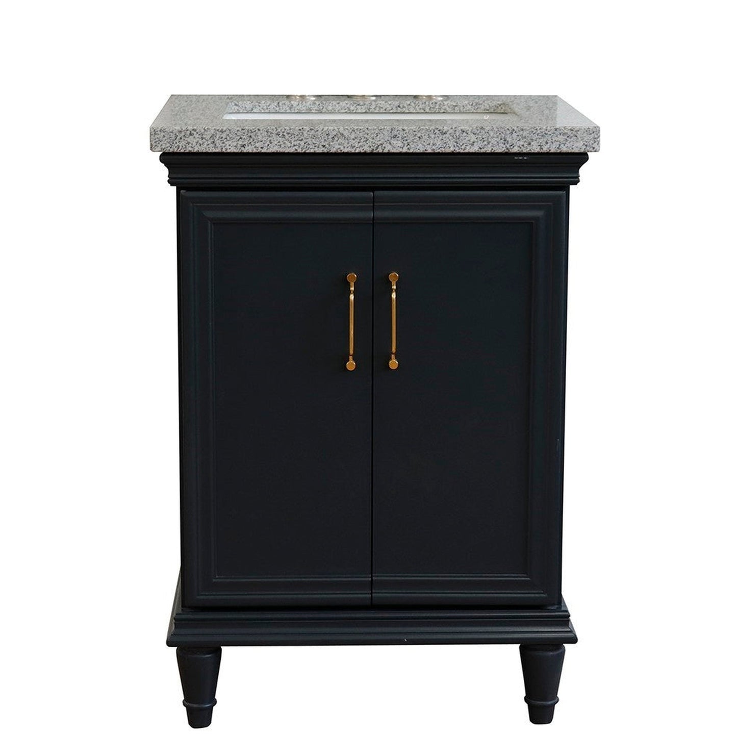 Bellaterra Home Forli 25" 2-Door 1-Drawer Dark Gray Freestanding Vanity Set With Ceramic Undermount Rectangular Sink And Gray Granite Top