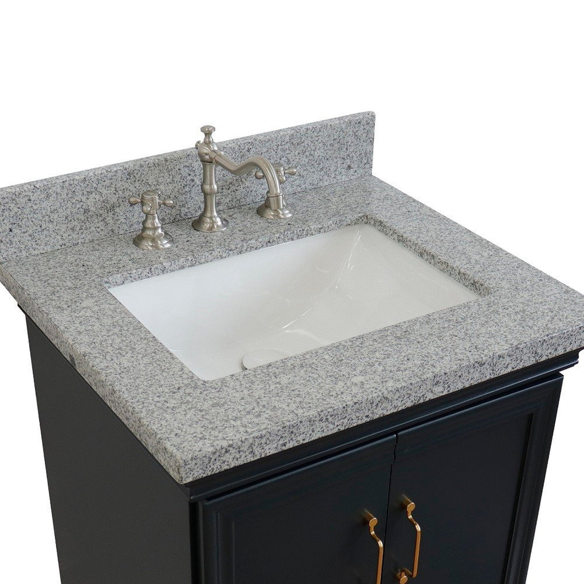 Bellaterra Home Forli 25" 2-Door 1-Drawer Dark Gray Freestanding Vanity Set With Ceramic Undermount Rectangular Sink And Gray Granite Top