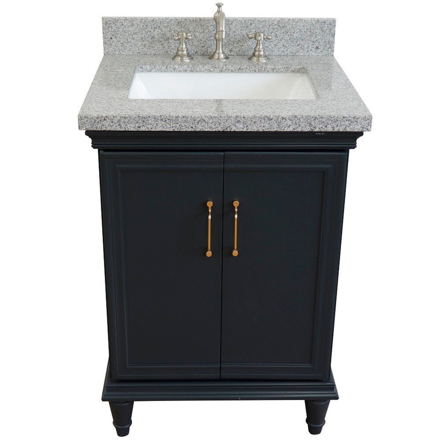 Bellaterra Home Forli 25" 2-Door 1-Drawer Dark Gray Freestanding Vanity Set With Ceramic Undermount Rectangular Sink And Gray Granite Top