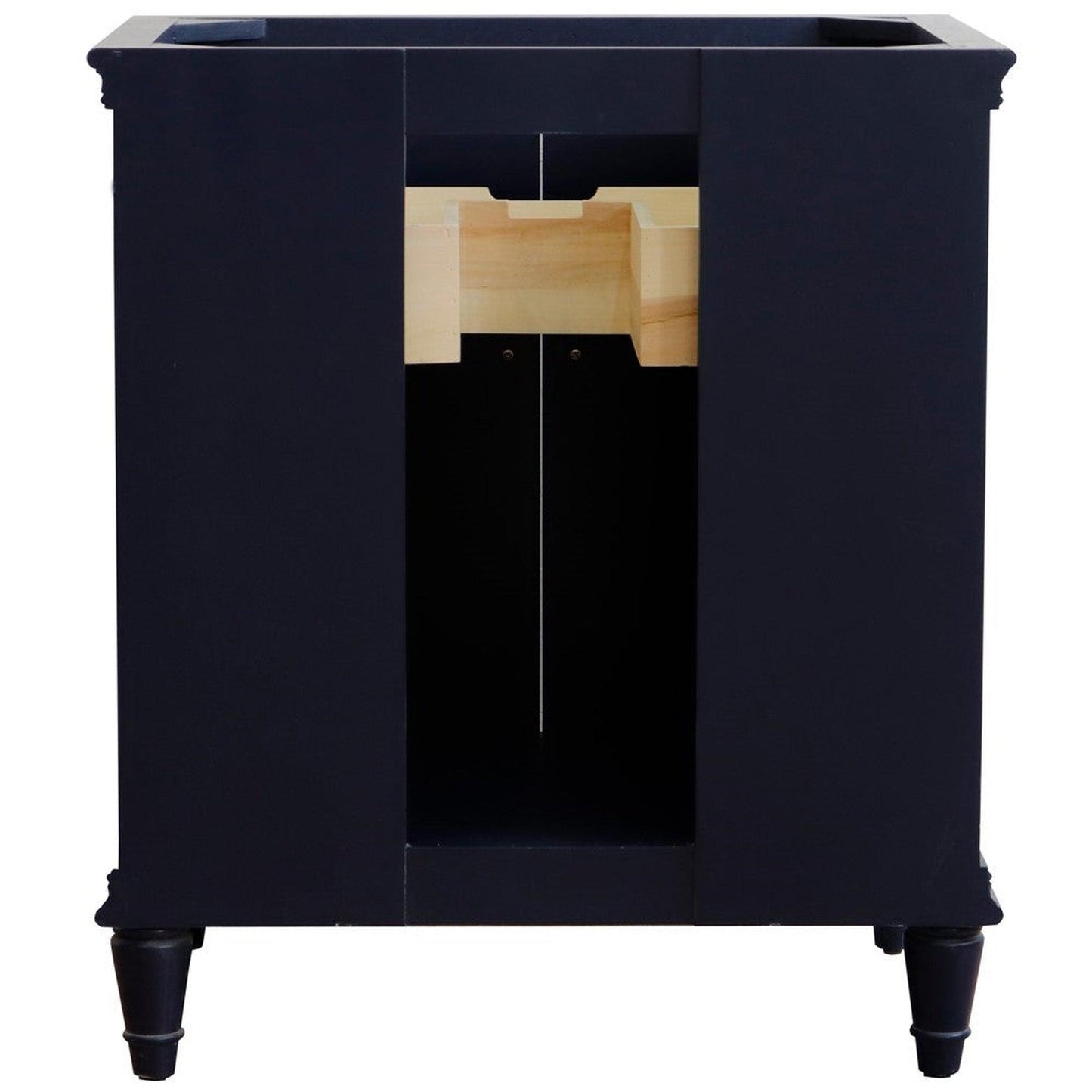 Bellaterra Home Forli 31" 2-Door 1-Drawer Blue Freestanding Vanity Set With Ceramic Undermount Rectangular Sink And Black Galaxy Granite Top