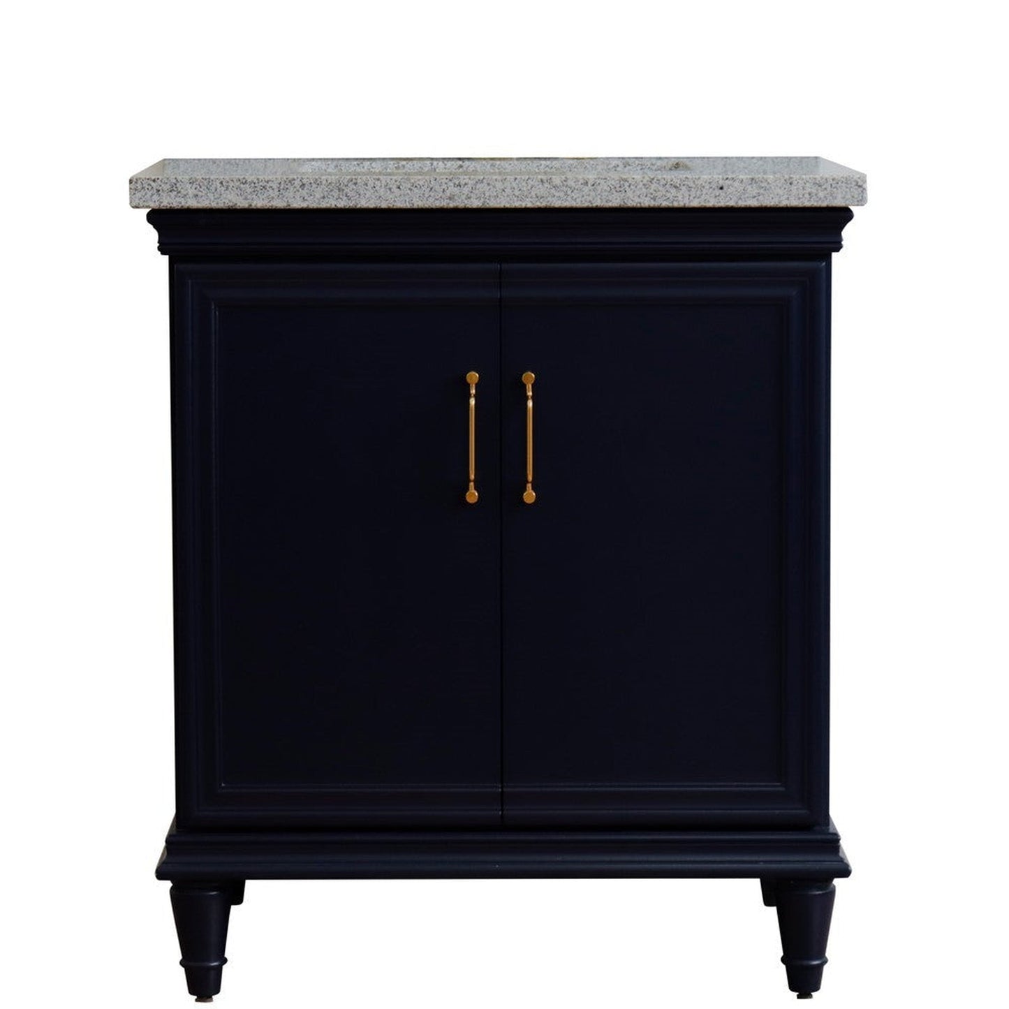 Bellaterra Home Forli 31" 2-Door 1-Drawer Blue Freestanding Vanity Set With Ceramic Undermount Rectangular Sink And Gray Granite Top