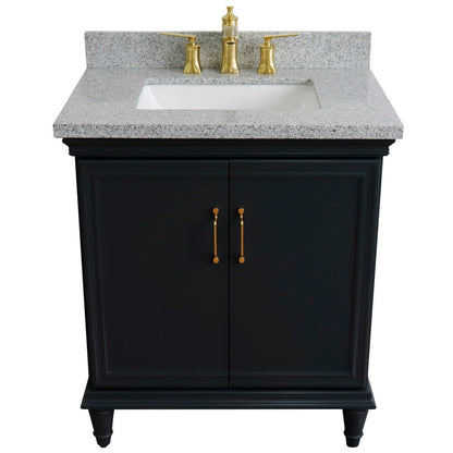 Bellaterra Home Forli 31" 2-Door 1-Drawer Dark Gray Freestanding Vanity Set With Ceramic Undermount Rectangular Sink And Gray Granite Top