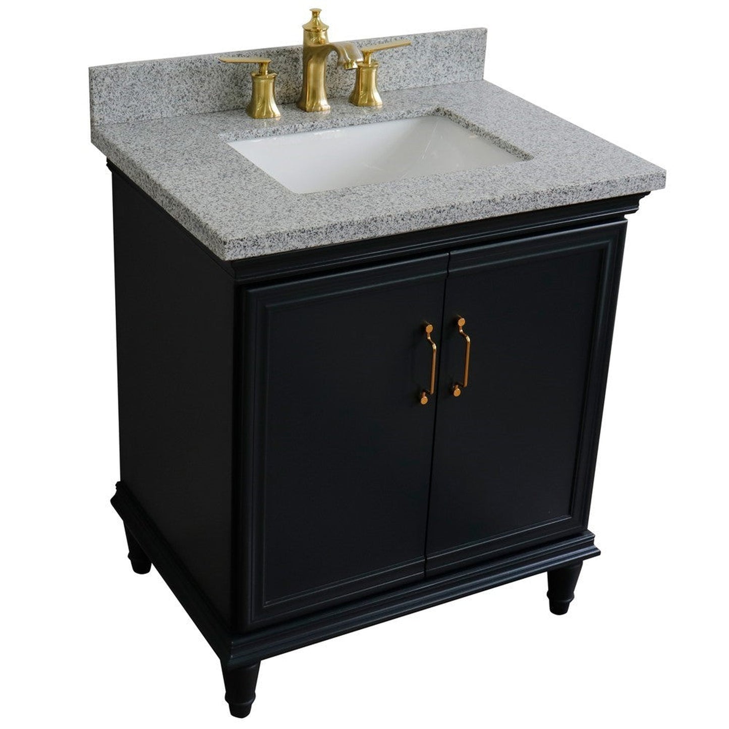 Bellaterra Home Forli 31" 2-Door 1-Drawer Dark Gray Freestanding Vanity Set With Ceramic Undermount Rectangular Sink And Gray Granite Top