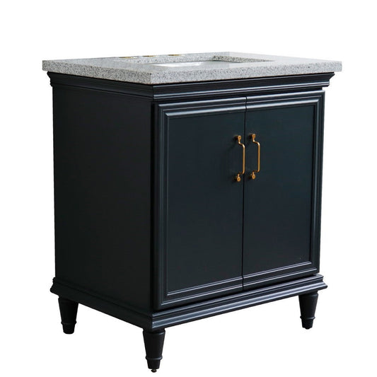 Bellaterra Home Forli 31" 2-Door 1-Drawer Dark Gray Freestanding Vanity Set With Ceramic Undermount Rectangular Sink And Gray Granite Top