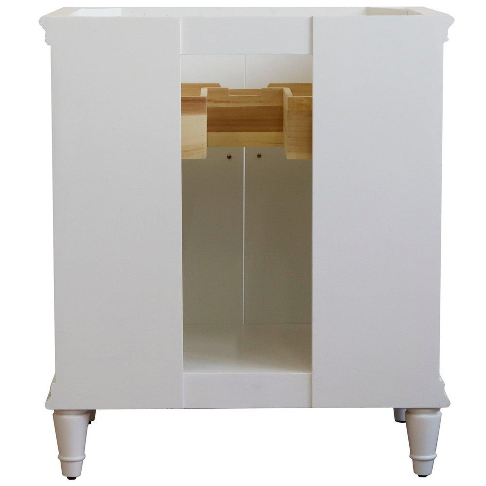 Bellaterra Home Forli 31" 2-Door 1-Drawer White Freestanding Vanity Set With Ceramic Undermount Oval Sink And White Carrara Marble Top