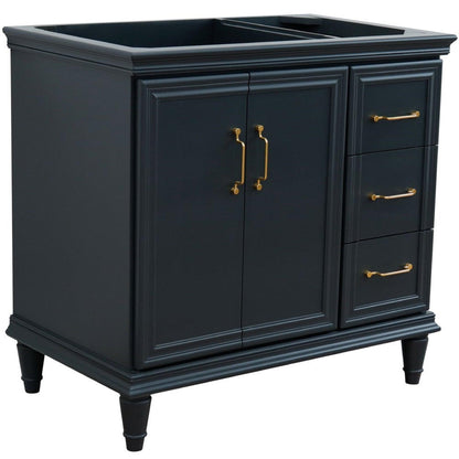 Bellaterra Home Forli 36" 2-Door 3-Drawer Dark Gray Freestanding Vanity Base With Left Door