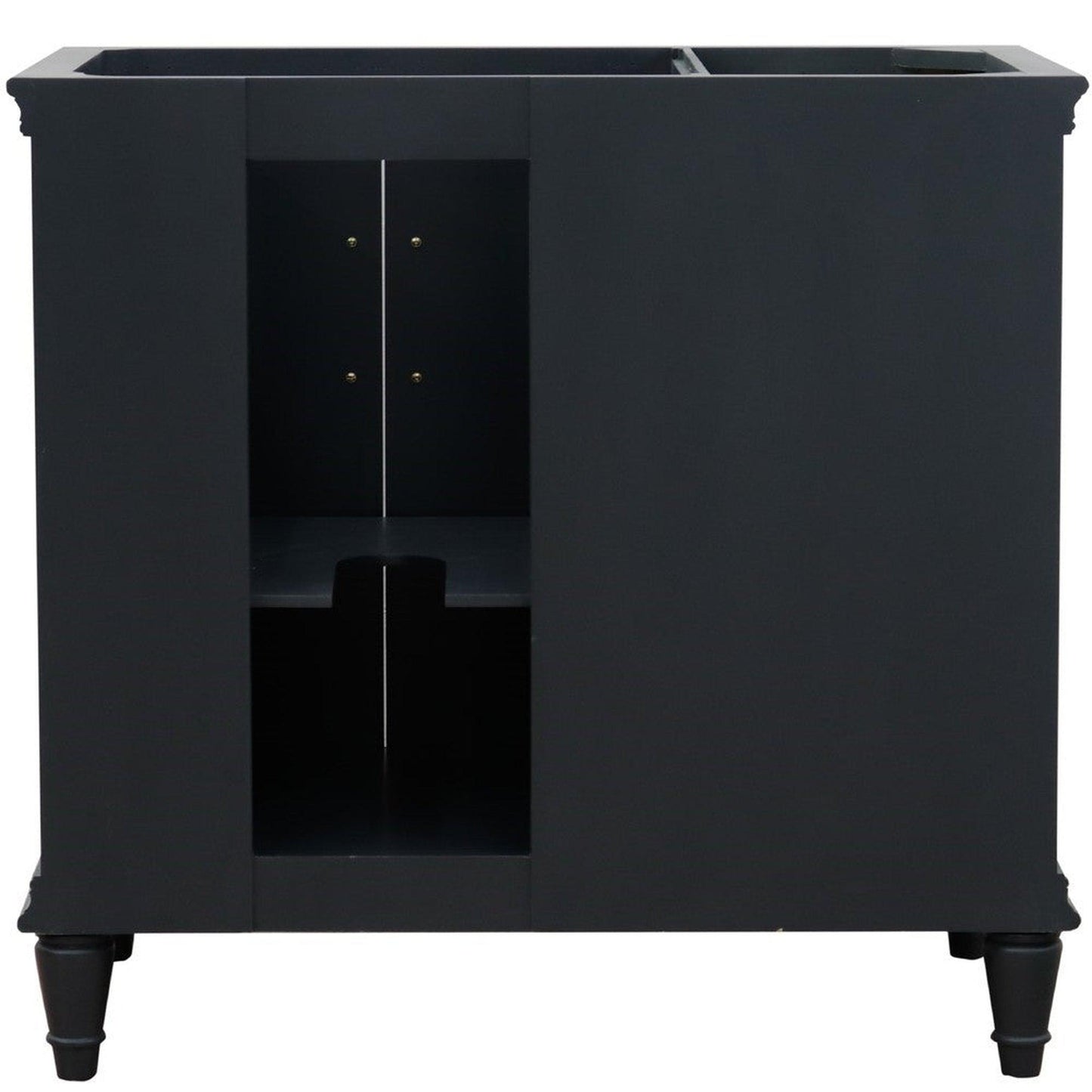 Bellaterra Home Forli 36" 2-Door 3-Drawer Dark Gray Freestanding Vanity Base With Right Door