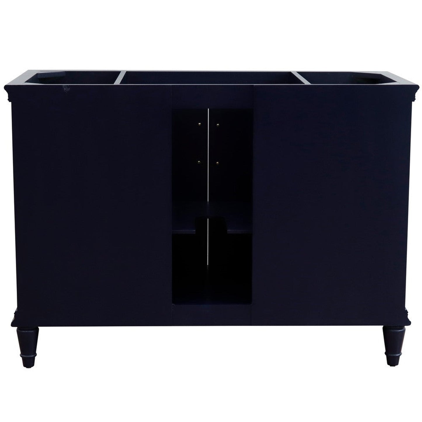Bellaterra Home Forli 49" 2-Door 6-Drawer Blue Freestanding Vanity Set With Ceramic Undermount Oval Sink and Black Galaxy Granite Top