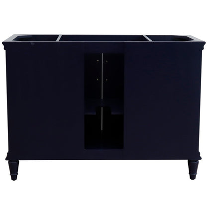Bellaterra Home Forli 49" 2-Door 6-Drawer Blue Freestanding Vanity Set With Ceramic Undermount Rectangular Sink and Gray Granite Top