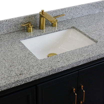 Bellaterra Home Forli 49" 2-Door 6-Drawer Dark Gray Freestanding Vanity Set With Ceramic Undermount Rectangular Sink and Gray Granite Top