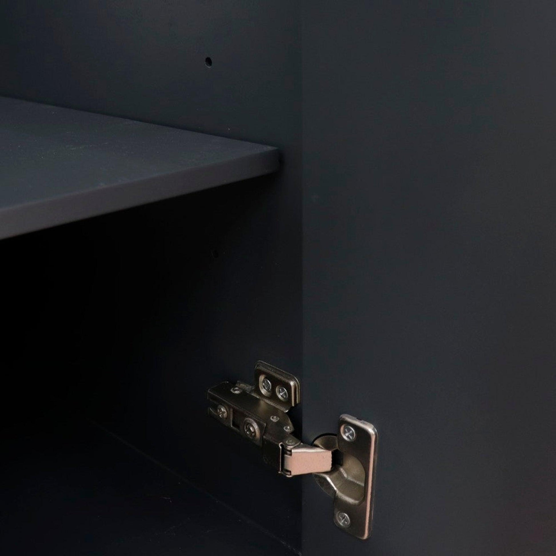 Bellaterra Home Forli 61" 2-Door 6-Drawer Dark Gray Freestanding Vanity Set With Ceramic Undermount Oval Sink and Black Galaxy Granite Top