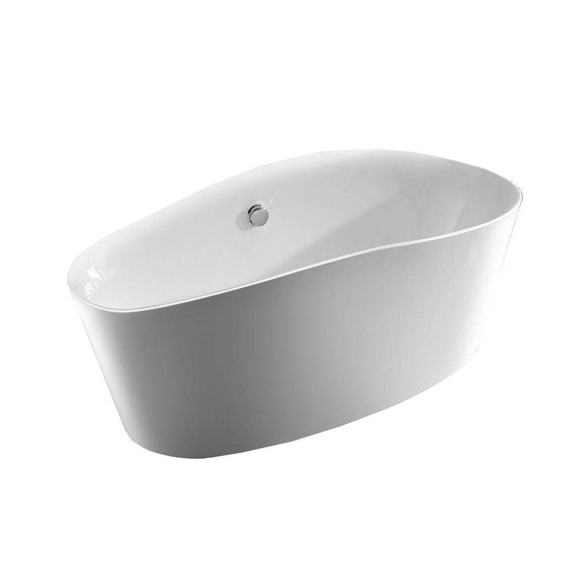 Bellaterra Home Grasse 67" x 27" White Oval Acrylic Freestanding Soaking Bathtub