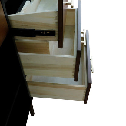 Bellaterra Home Imola 60" 2-Door 4-Drawer 2-Shelf Walnut and Black Freestanding Double Vanity Base