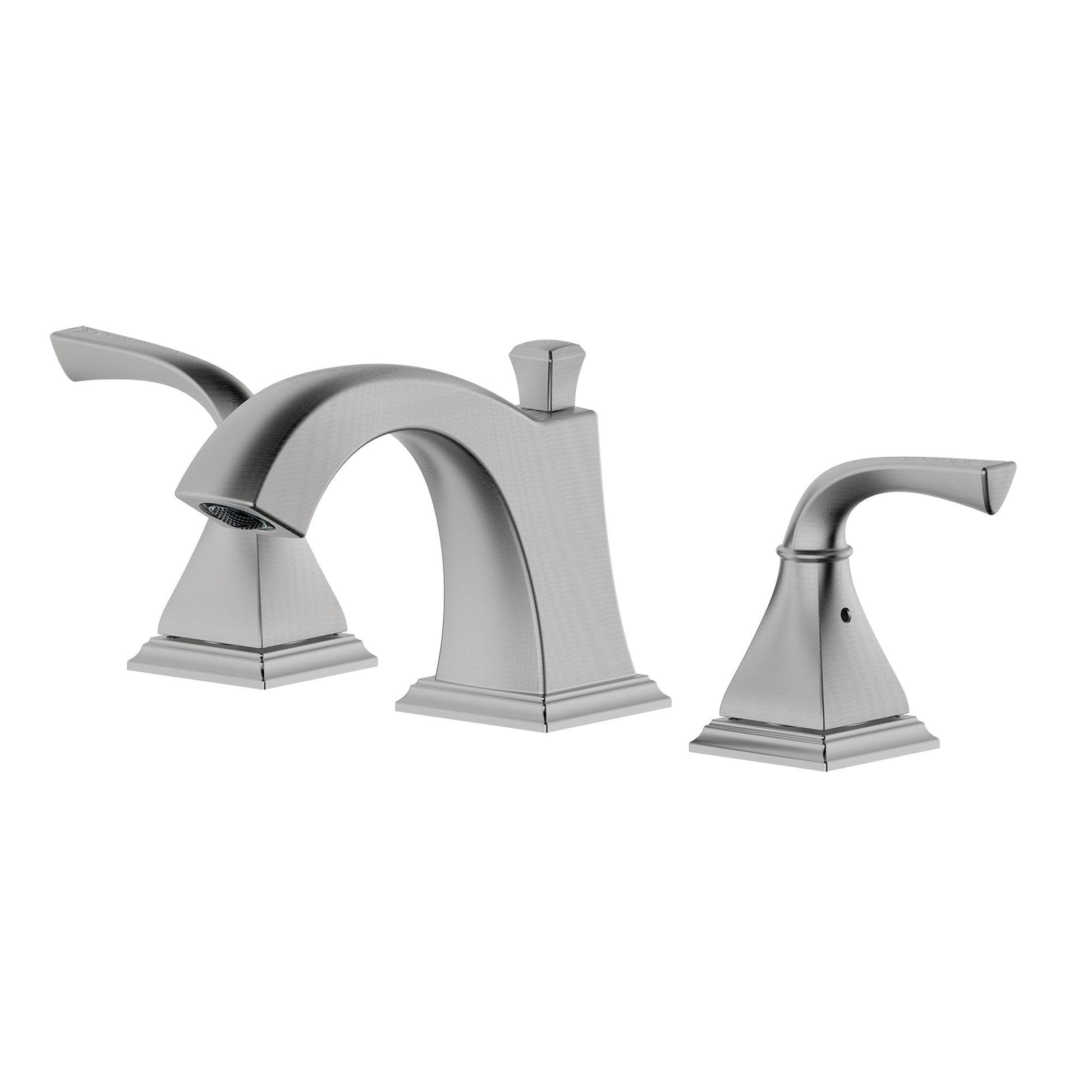 Bellaterra Home Kaden 4" Double-Handle Widespread Brushed Nickel Bathroom Sink Faucet With Overflow Drain Assembly