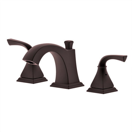 Bellaterra Home Kaden 4" Double-Handle Widespread Oil Rubbed Bronze Bathroom Sink Faucet With Overflow Drain Assembly