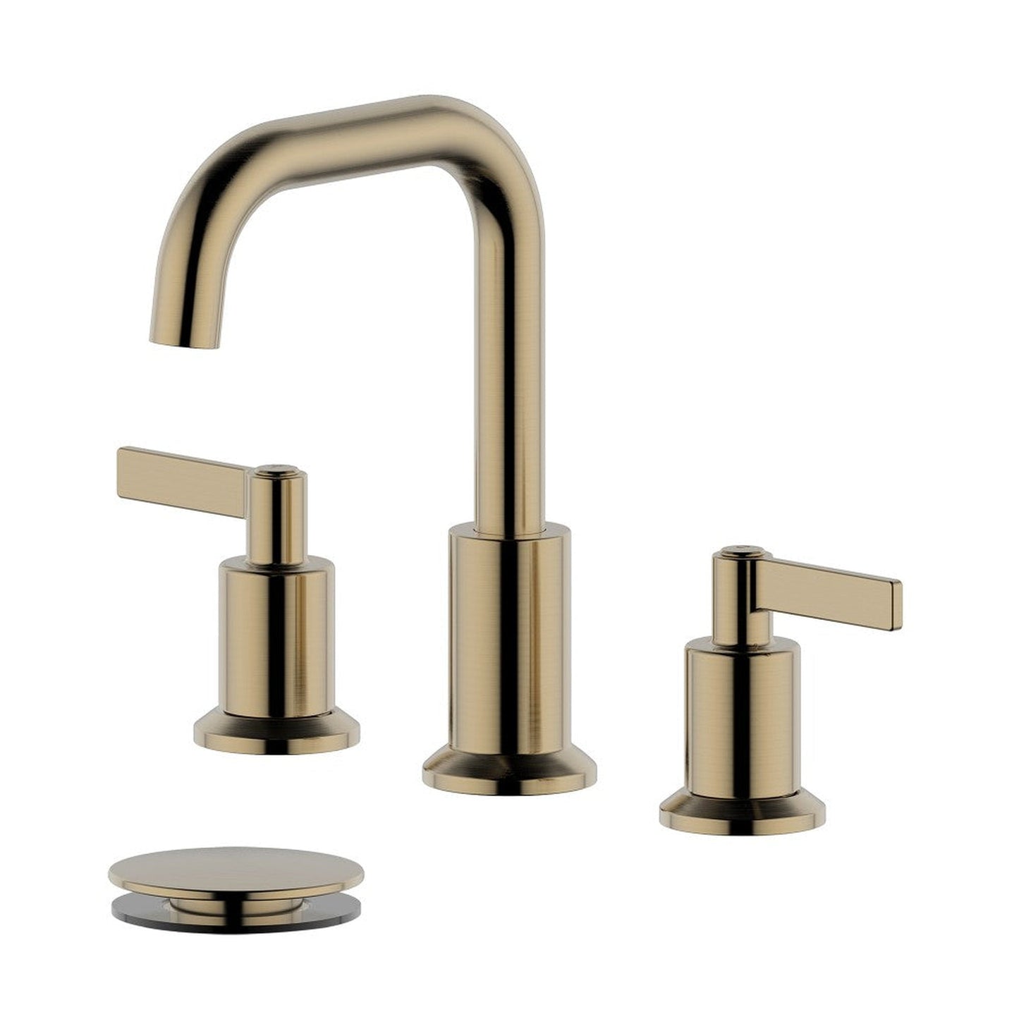 Bellaterra Home Kadoma 9" Double-Handle Widespread Gold Bathroom Sink Faucet With Drain Assembly