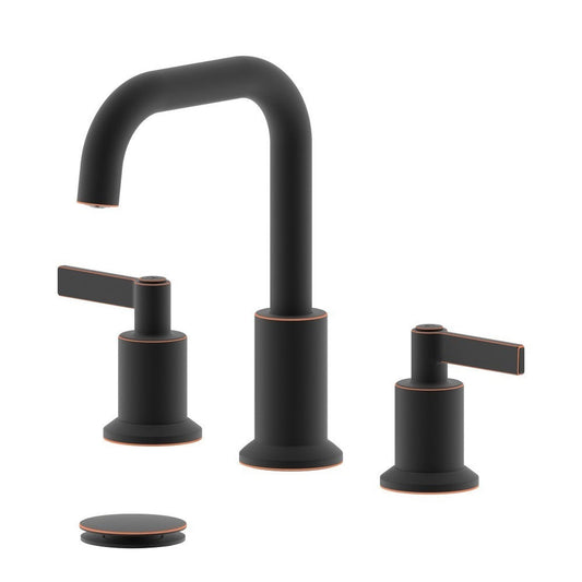 Bellaterra Home Kadoma 9" Double-Handle Widespread Oil Rubbed Bronze Bathroom Sink Faucet With Drain Assembly