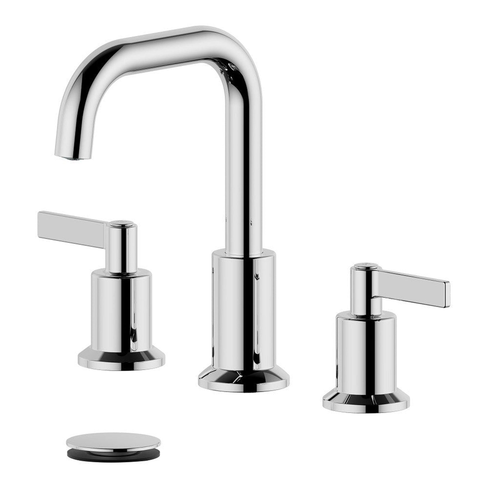 Bellaterra Home Kadoma 9" Double-Handle Widespread Polished Chrome Bathroom Sink Faucet With Drain Assembly