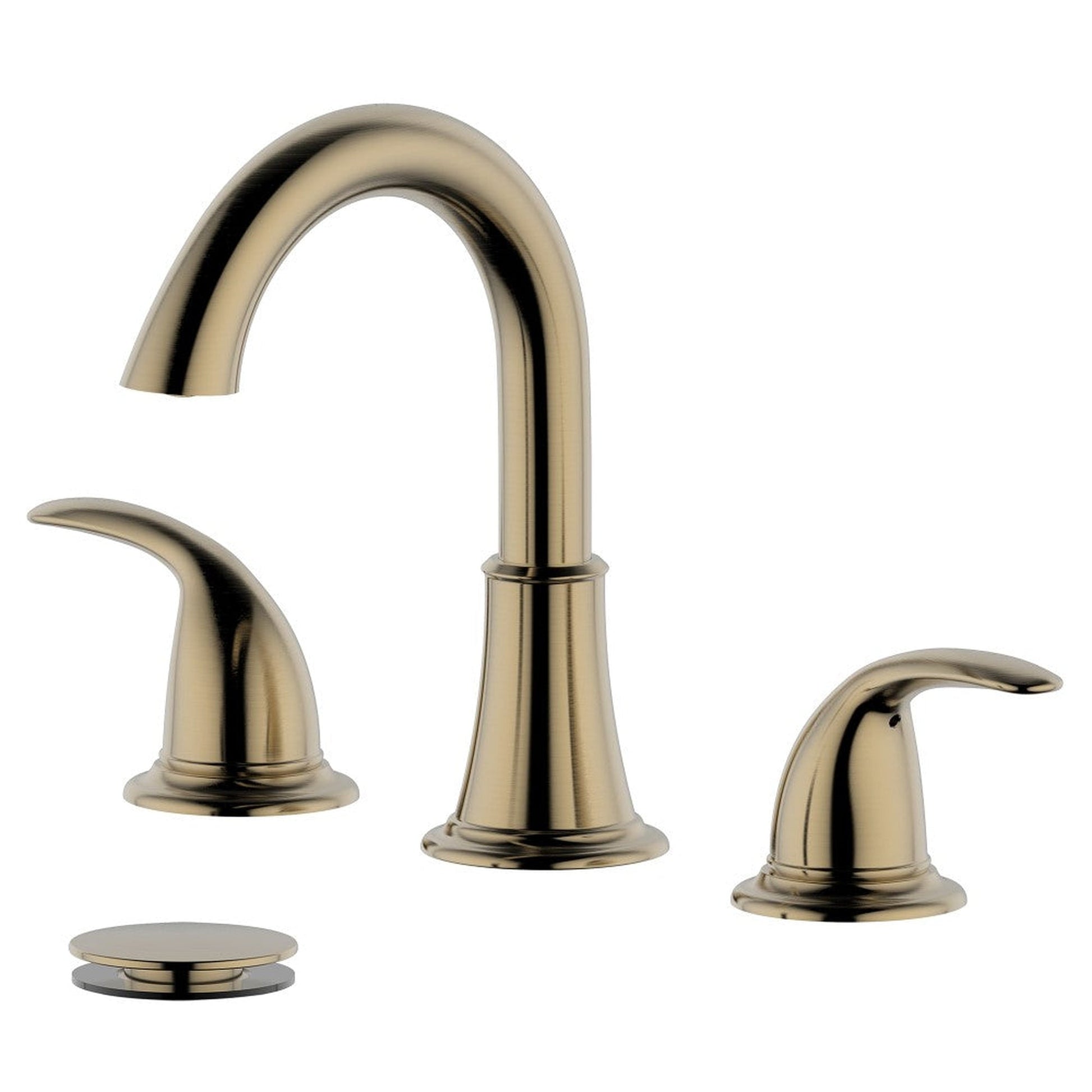 Bellaterra Home Karmel 7" Double-Handle Widespread Gold Bathroom Sink Faucet With Drain Assembly