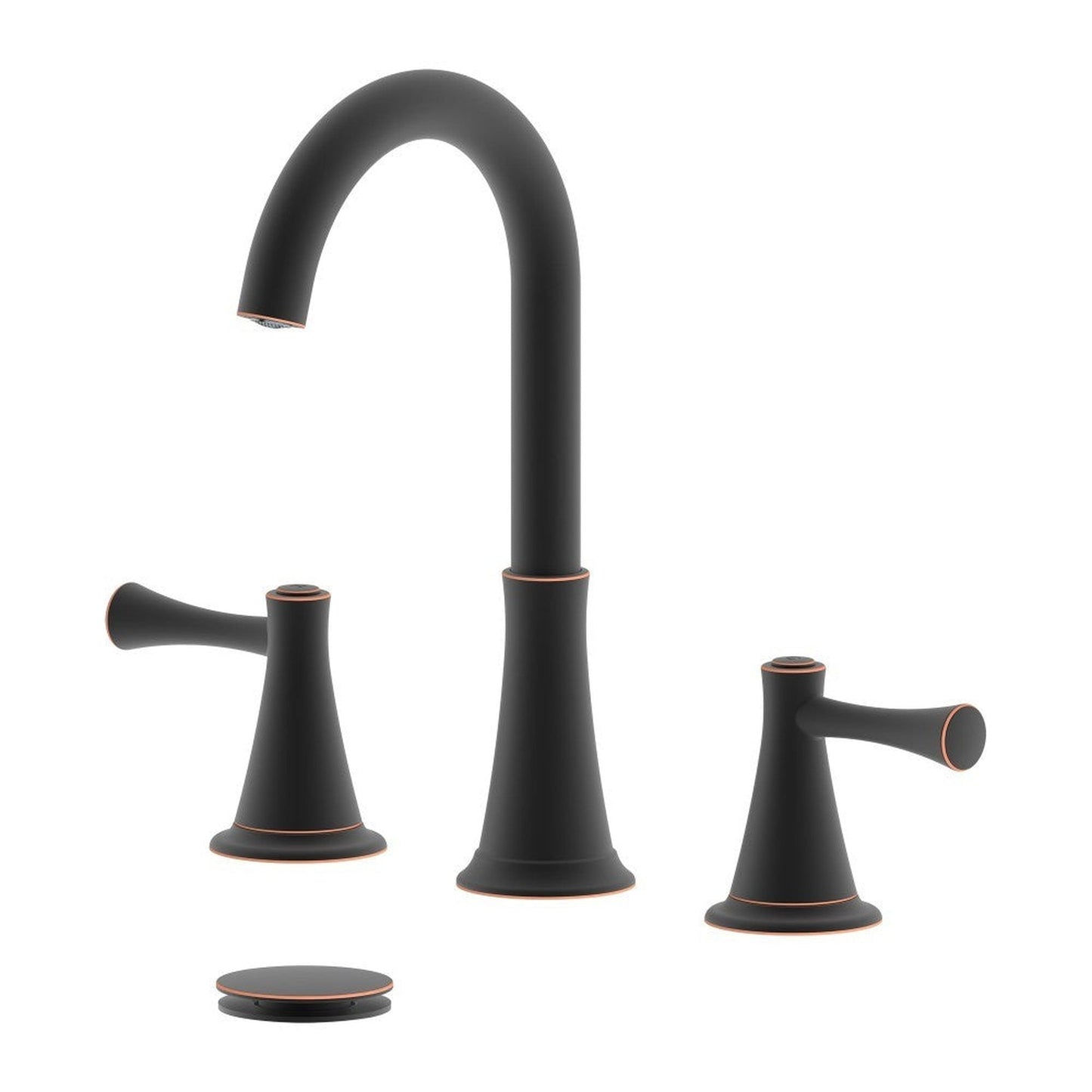 Bellaterra Home Kassel 7" Double-Handle Widespread Oil Rubbed Bronze Bathroom Sink Faucet With Drain Assembly