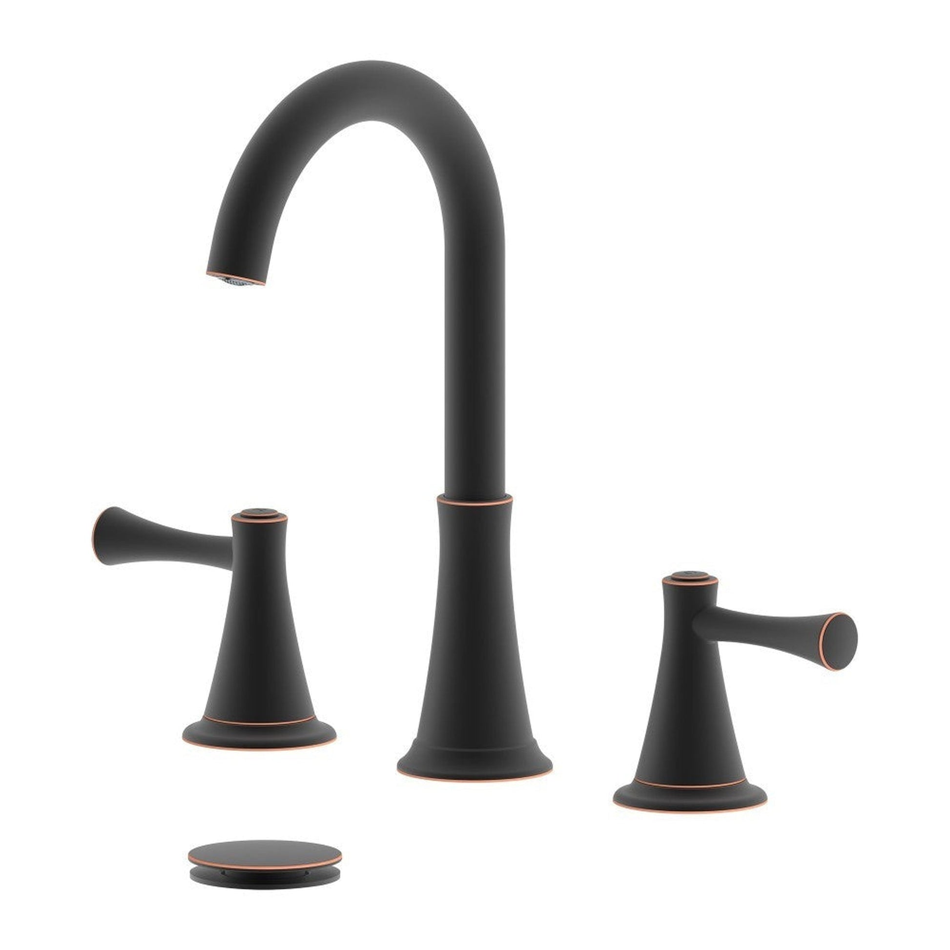 Bellaterra Home Kassel 7" Double-Handle Widespread Oil Rubbed Bronze Bathroom Sink Faucet With Overflow Drain Assembly