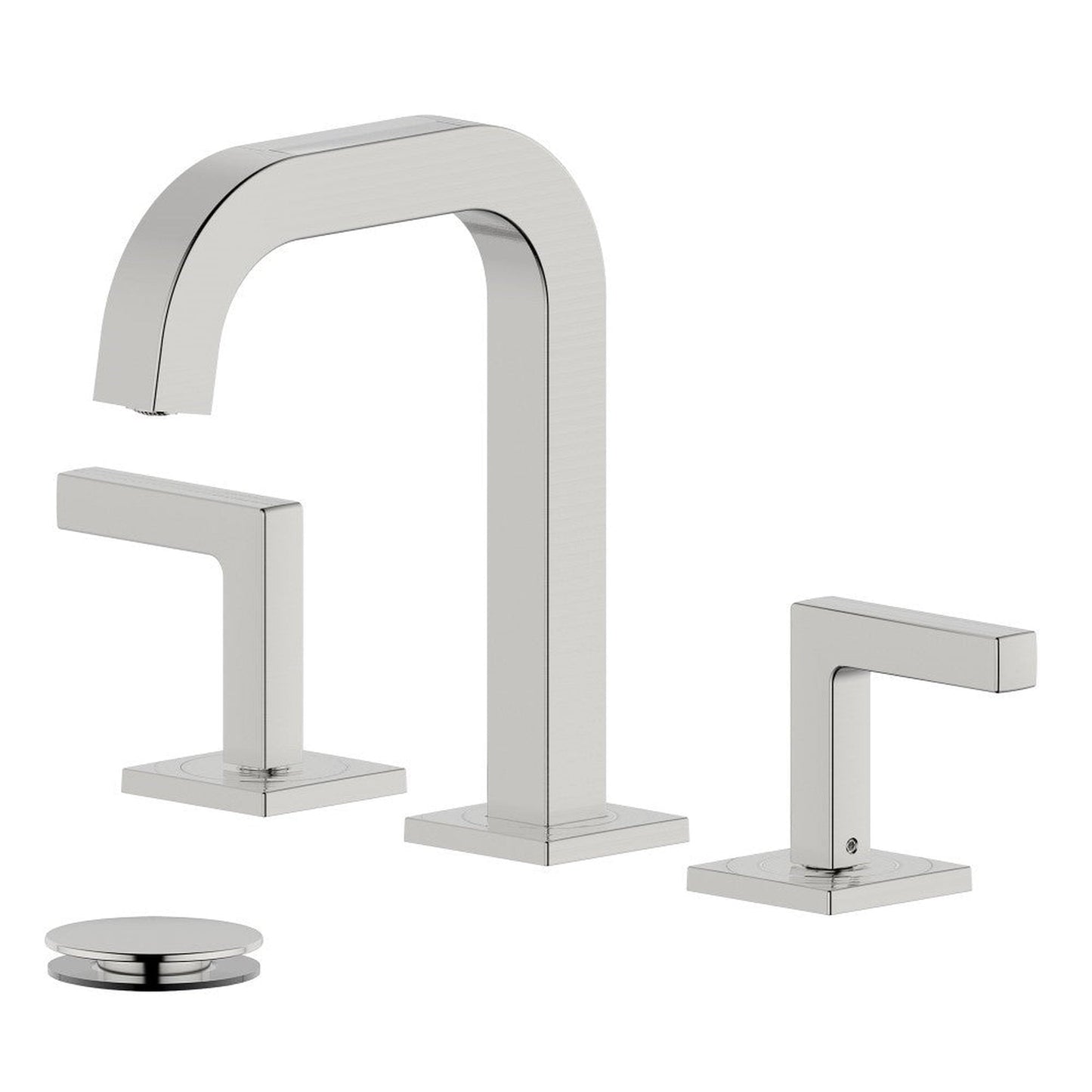 Bellaterra Home Kiel 7" Double-Handle Widespread Brushed Nickel Bathroom Sink Faucet With Overflow Drain Assembly