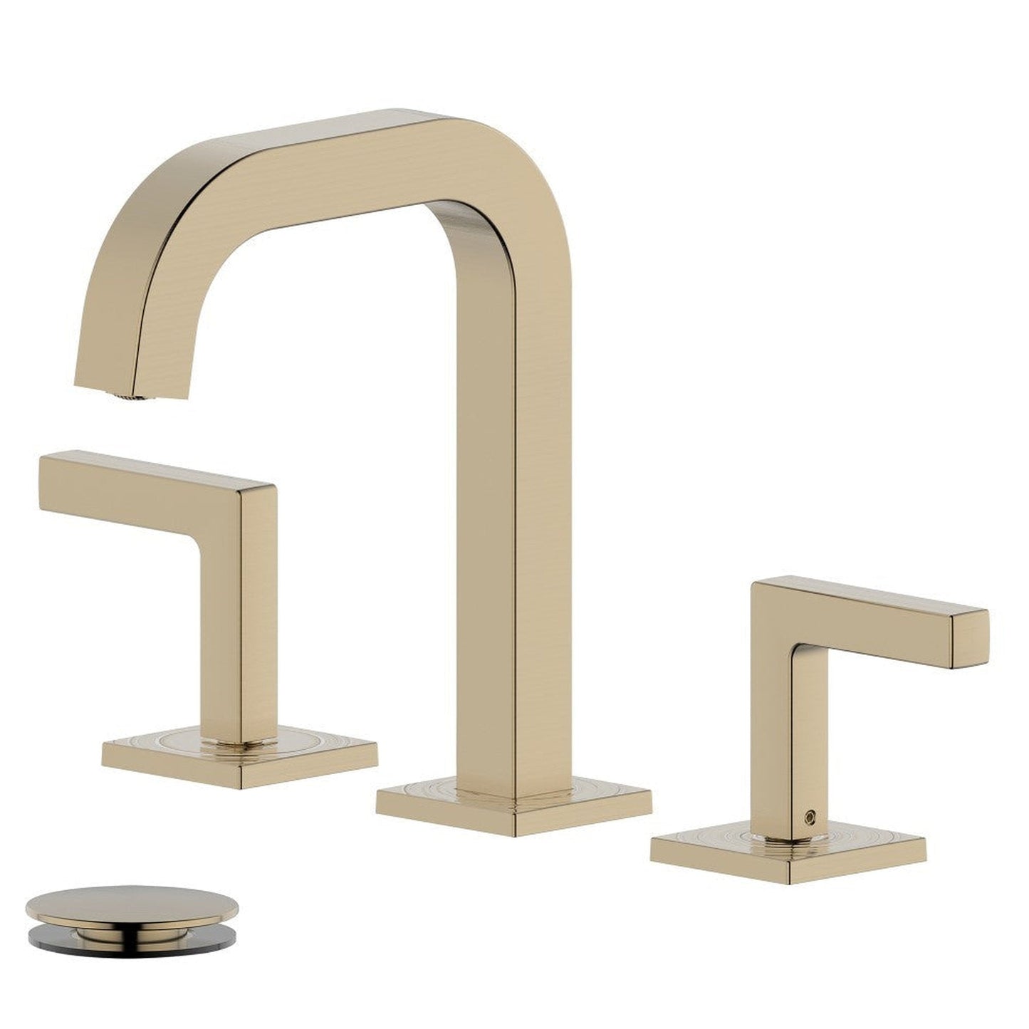 Bellaterra Home Kiel 7" Double-Handle Widespread Gold Bathroom Sink Faucet With Drain Assembly