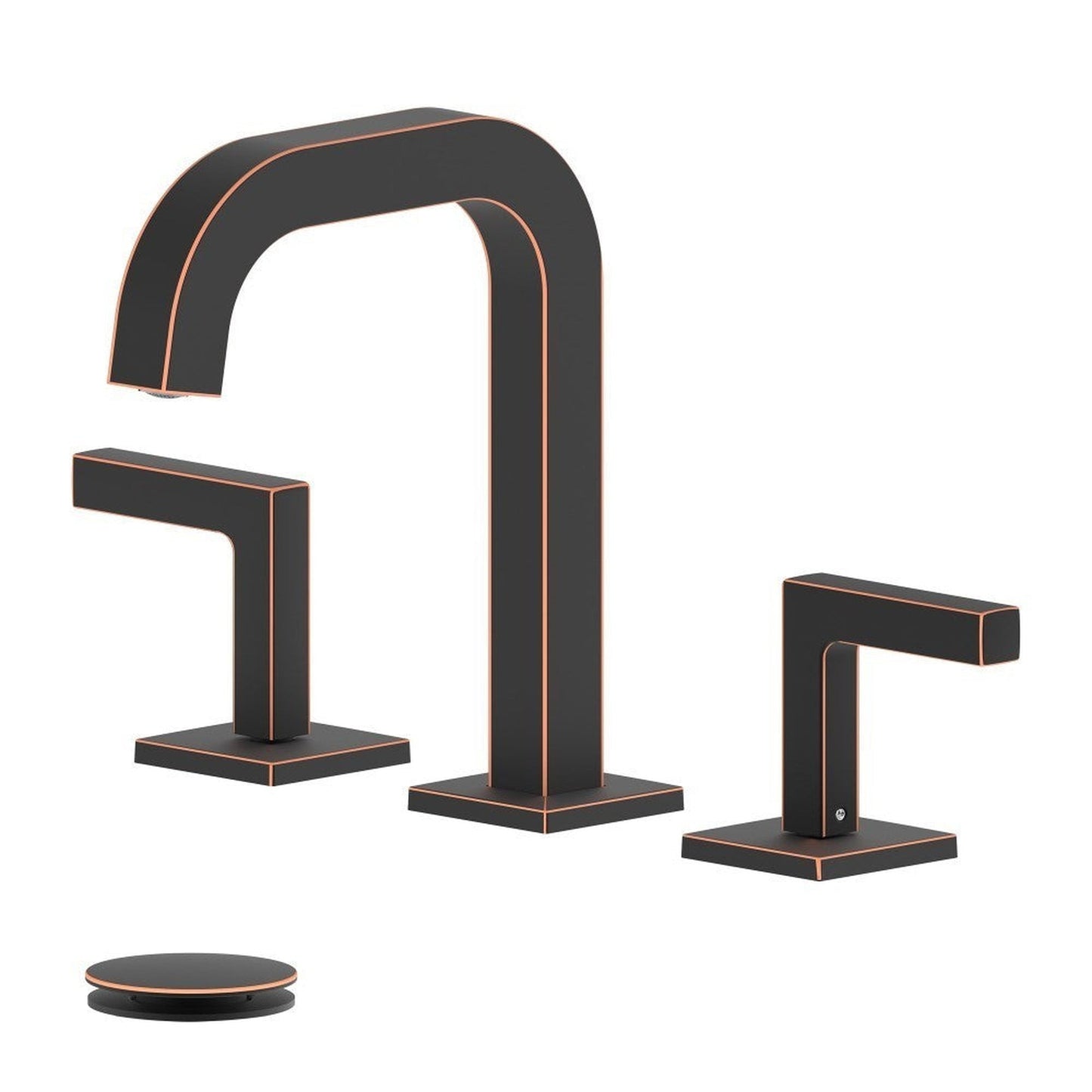 Bellaterra Home Kiel 7" Double-Handle Widespread Oil Rubbed Bronze Bathroom Sink Faucet With Drain Assembly