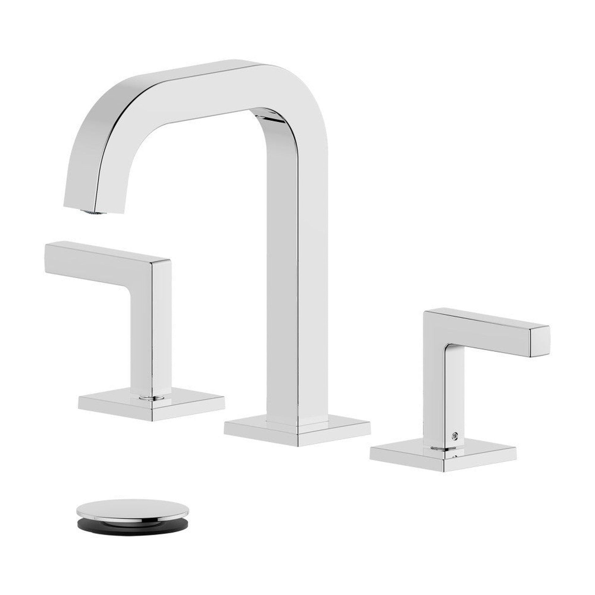 Bellaterra Home Kiel 7" Double-Handle Widespread Polished Chrome Bathroom Sink Faucet With Overflow Drain Assembly