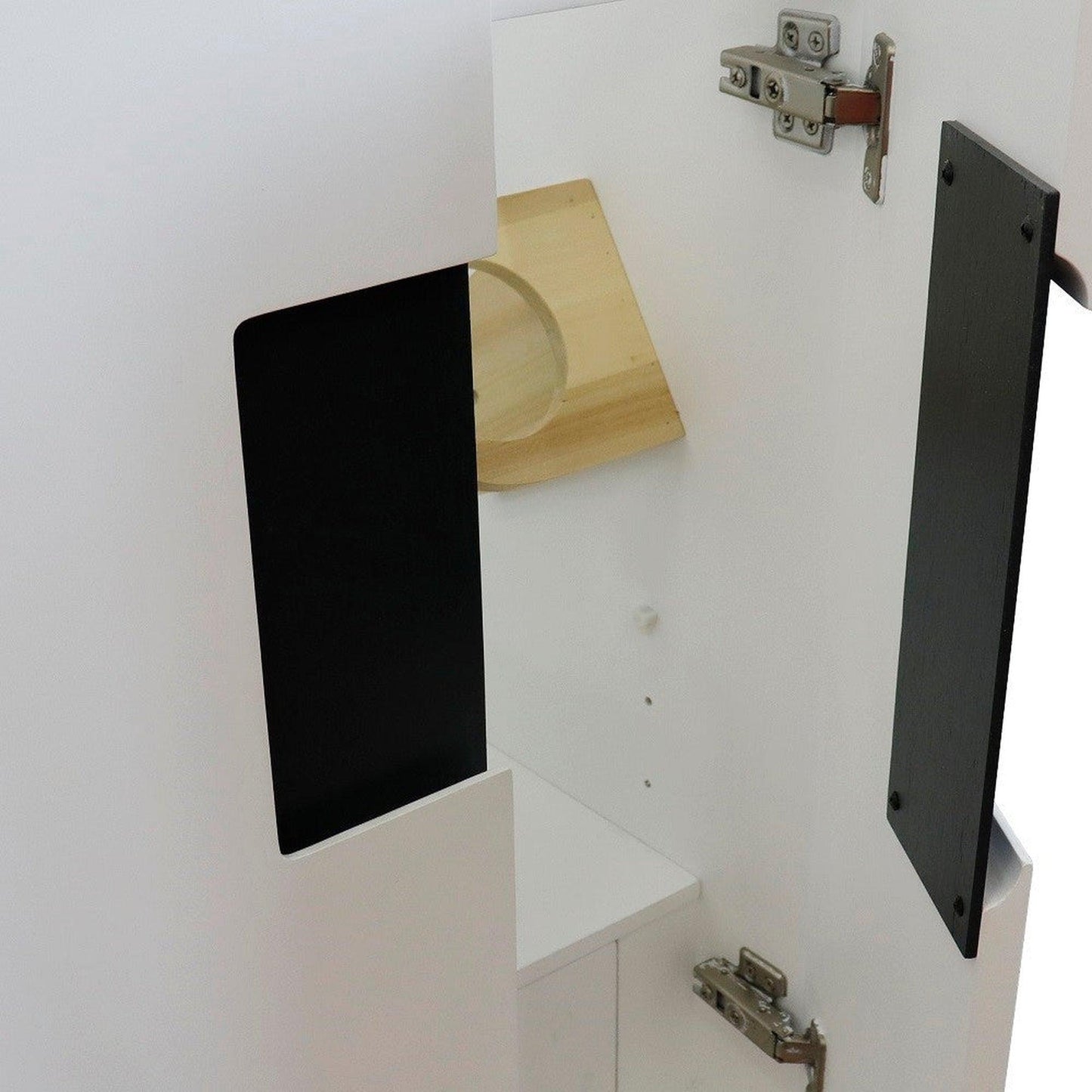 Bellaterra Home Kolb 25" 2-Door 1-Drawer White Freestanding Vanity Set With Ceramic Undermount Rectangular Sink and Black Galaxy Granite Top