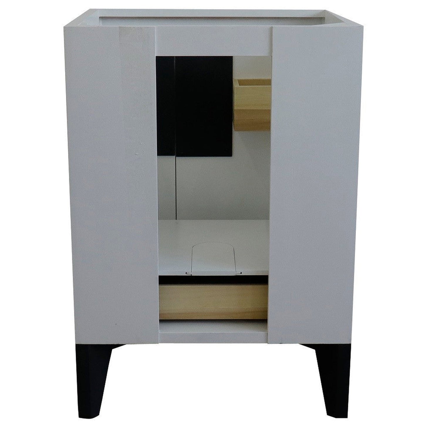 Bellaterra Home Kolb 25" 2-Door 1-Drawer White Freestanding Vanity Set With Ceramic Undermount Rectangular Sink and White Quartz Top
