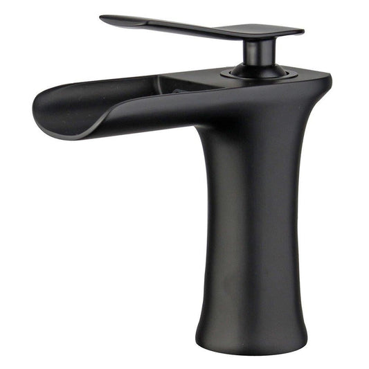Bellaterra Home Logrono 7" Single-Hole and Single Handle New Black Bathroom Faucet With Overflow Drain