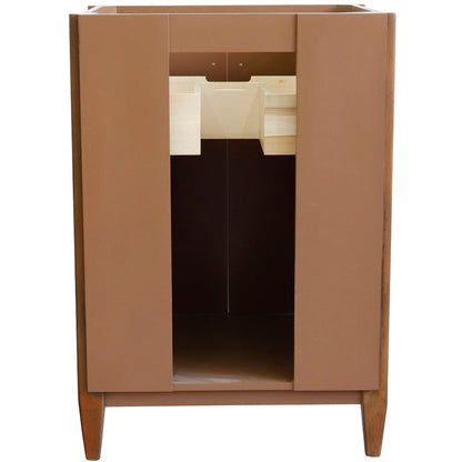 Bellaterra Home MCM 24" 2-Door 1-Drawer Walnut Freestanding Vanity Base