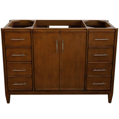 Bellaterra Home MCM 48" 2-Door 6-Drawer Walnut Freestanding Vanity Base