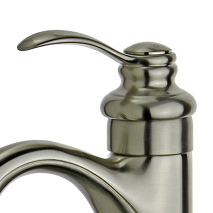 Bellaterra Home Madrid 12" Single-Hole and Single Handle Brushed Nickel Bathroom Faucet With Overflow Drain