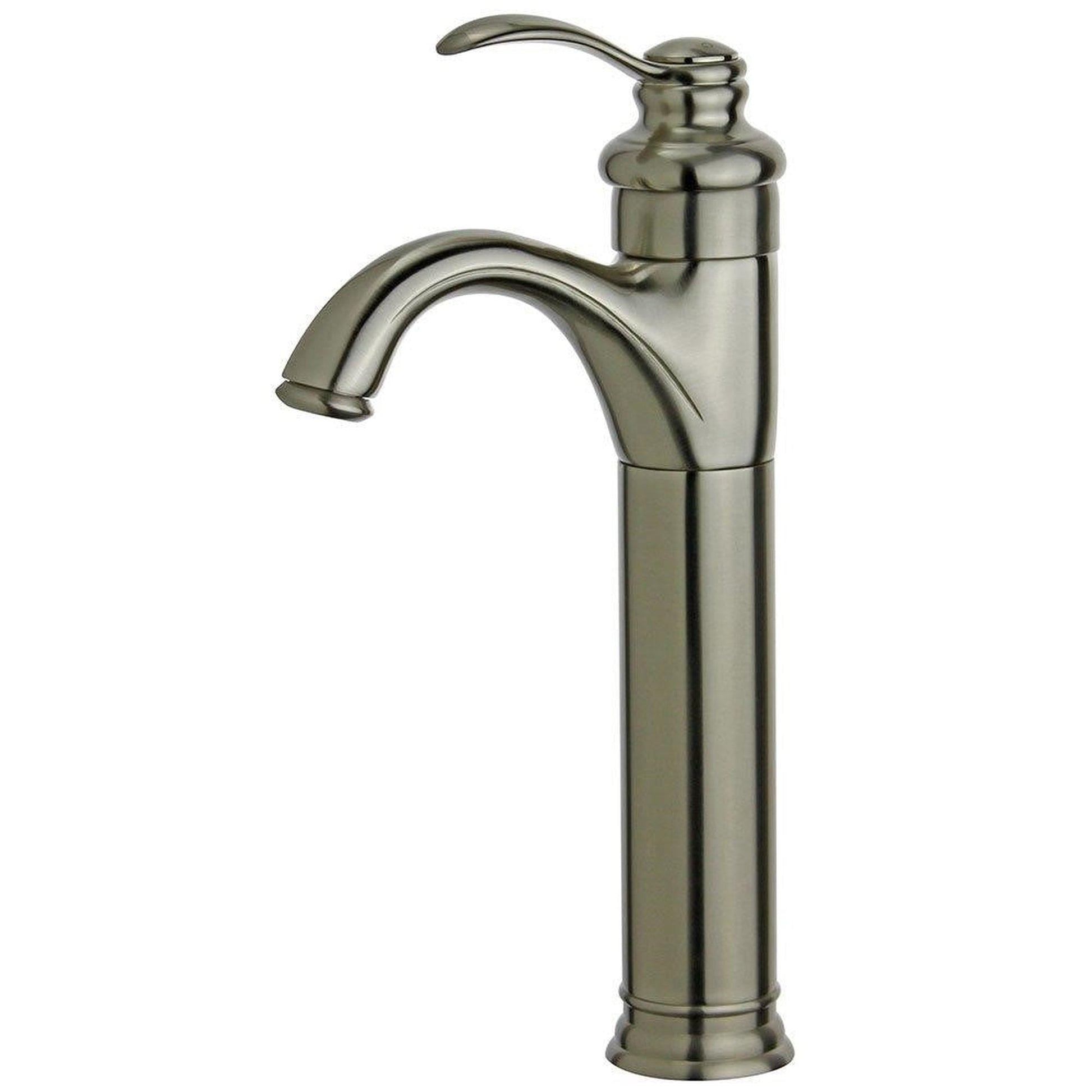 Bellaterra Home Madrid 12" Single-Hole and Single Handle Brushed Nickel Bathroom Faucet With Overflow Drain