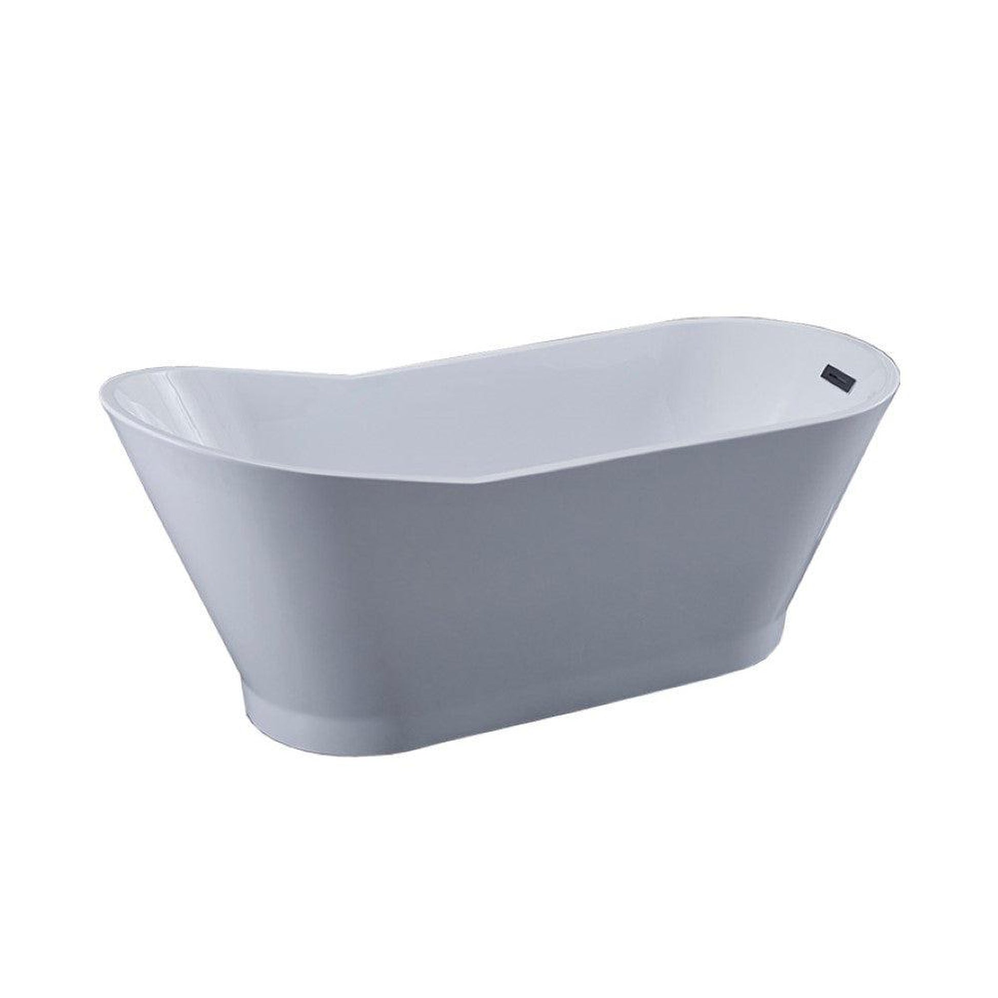 Bellaterra Home Melun 67" x 29" White Oval Acrylic Freestanding Slipper Soaking Bathtub