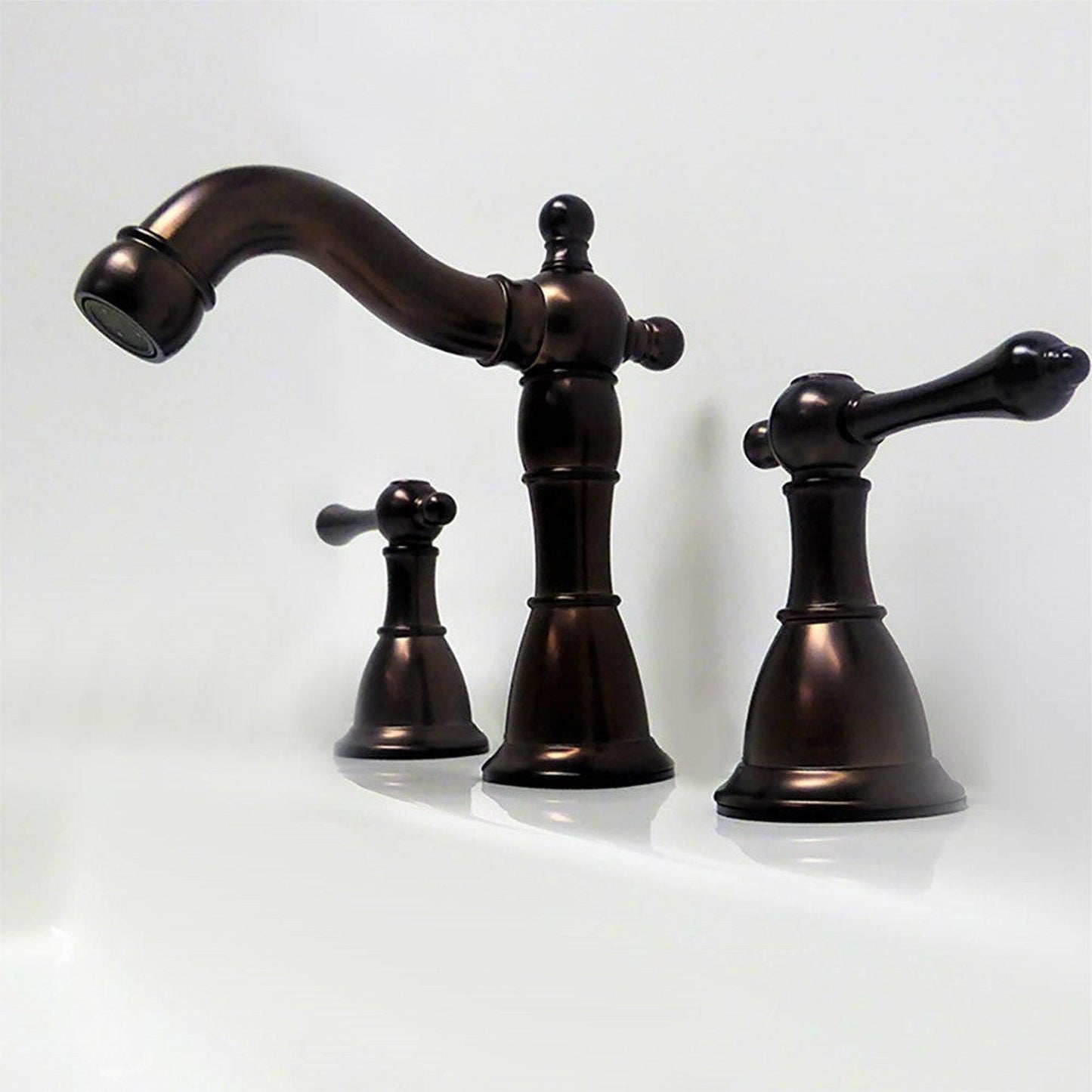 Bellaterra Home Messina 6" Double-Handle Widespread Oil Rubbed Bronze Bathroom Faucet With Overflow Drain Assembly