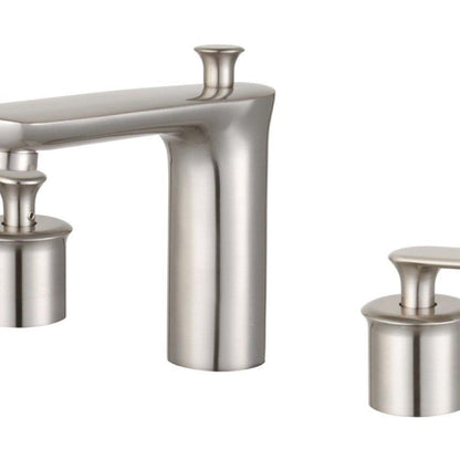 Bellaterra Home Modica 6" Double-Handle Widespread Brushed Nickel Bathroom Faucet With Overflow Drain Assembly