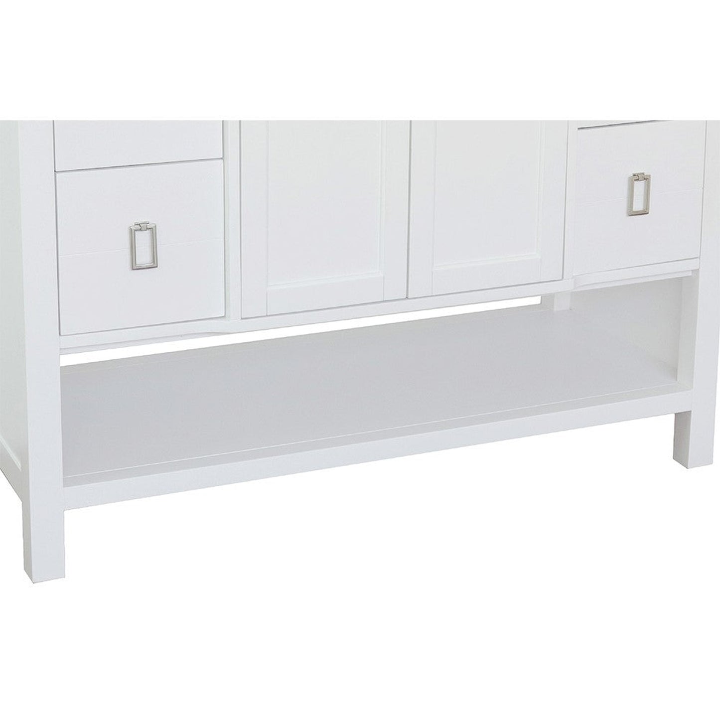 Bellaterra Home Monterey 49" 2-Door 4-Drawer White Freestanding Vanity Set With Ceramic Undermount Rectangular Sink and White Carrara Marble Top