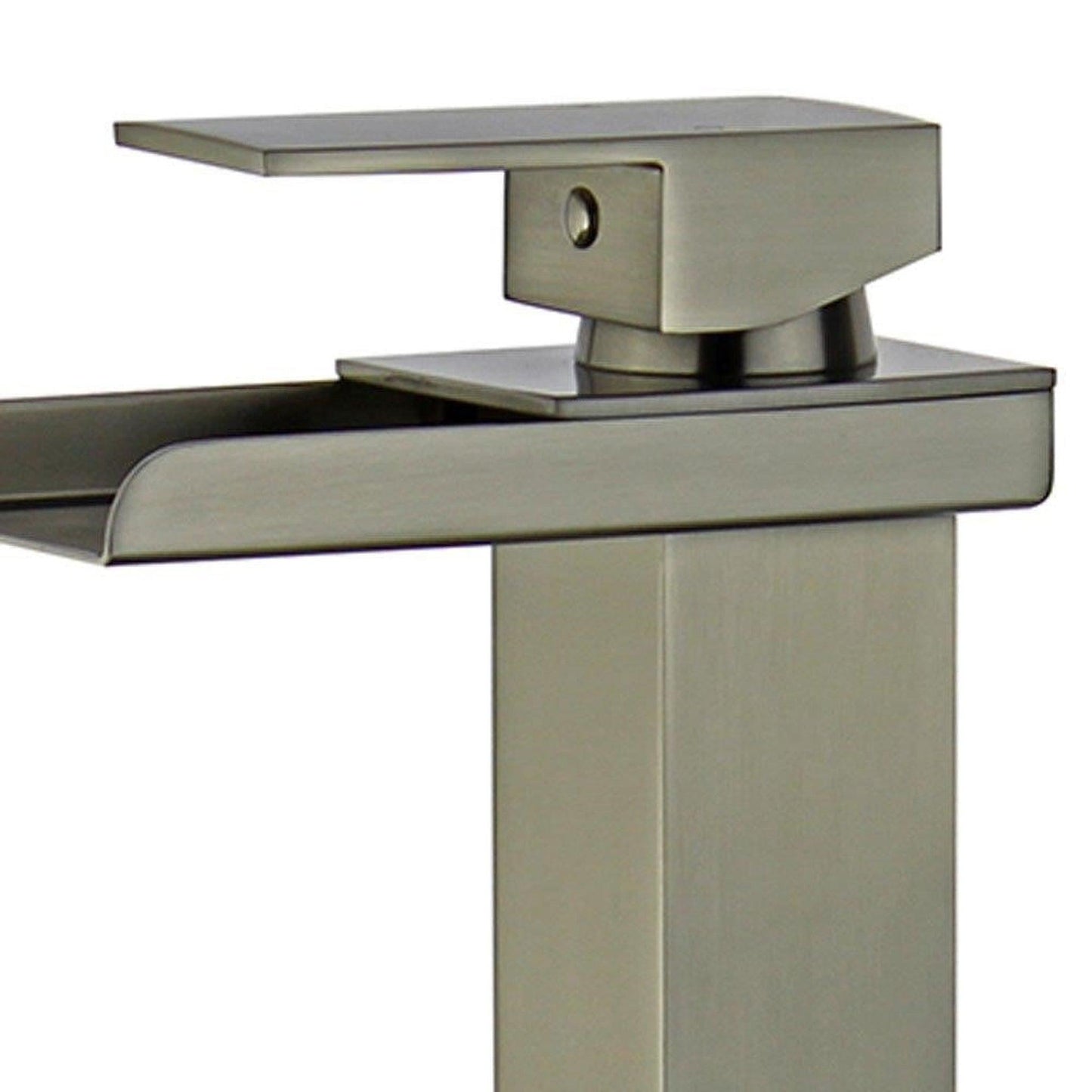 Bellaterra Home Oviedo 12" Single-Hole and Single Handle Brushed Nickel Bathroom Faucet With Overflow Drain