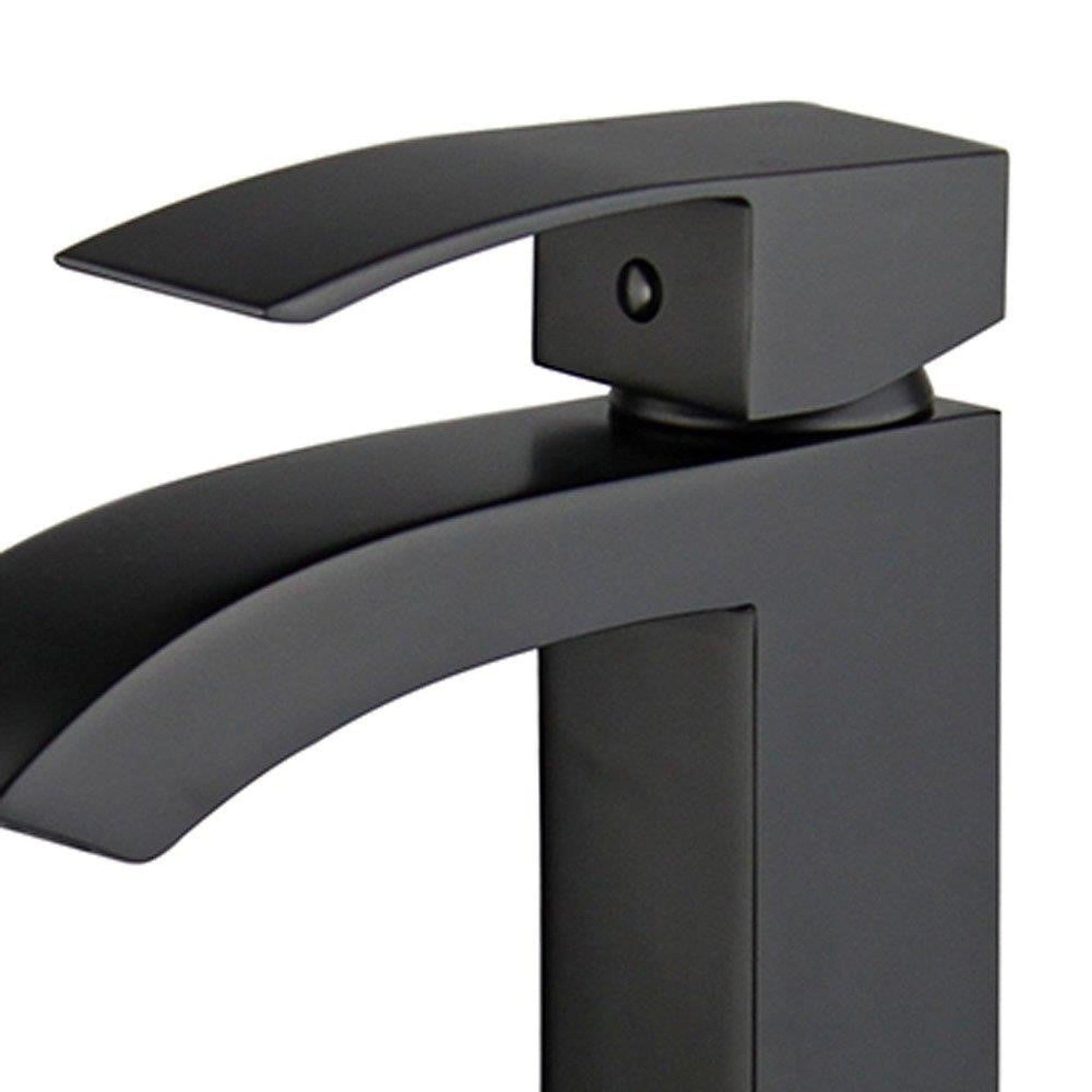Bellaterra Home Palma 12" Single-Hole and Single Handle New Black Bathroom Faucet With Overflow Drain